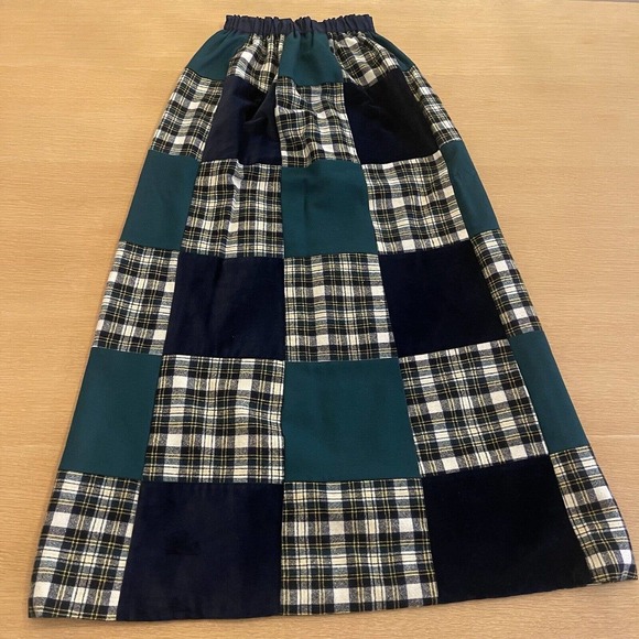 Women's Vintage Tablets Wool Maxi Skirt Patchwork - Picture 8 of 8